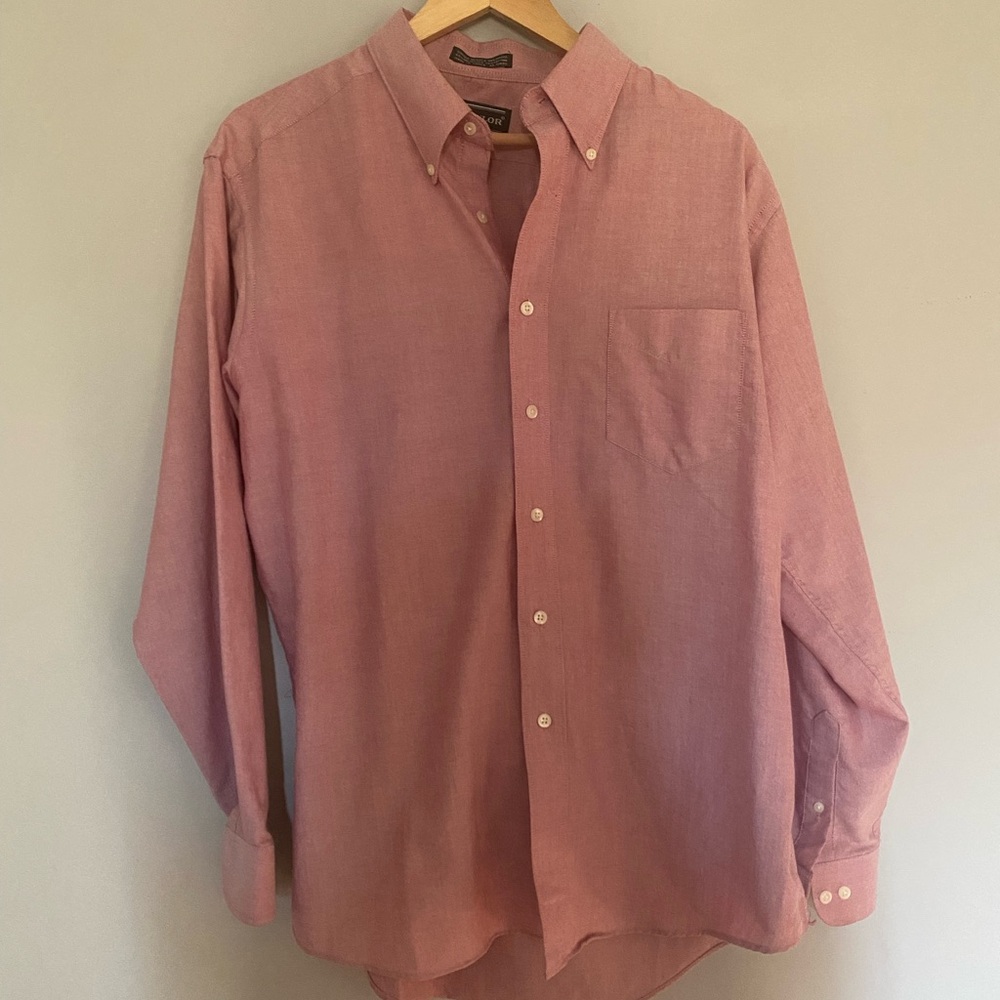 David Taylor Pink Casual Button Down Shirt Size 16.5 34/35
